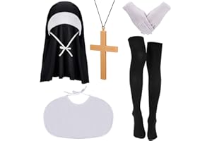 Fartoni Nonnenkostüm Nonnenkostüm Für Mädchen Oder Frau. Nonnen-Halloween-Kostüm-Accessoires.Terror Oder Angst Vor Nonnenhut.Nonnenkostümschleier Für Männer.