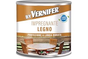 AREXONS Vernifer Impregnante Legno Noce Chiaro 500 ml, Impregnante all'Acqua Inodore Nutre, Protegge, Impermealizza Legno per Esterno e Interno, Dona Traspirazione, Rapida Asciugatura