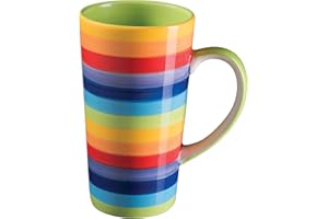 PURITY STYLE Ręcznie malowany tęczowy pasek wysoki duży kubek