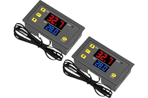 AYWHP AYHWP 2PCS W3230 AC 110V-220V 20A Controlador de Temperatura Digital, Interruptor Termostato con Pantalla LED de y Sonda NTC 10K, Rango de -50℃ a 110℃