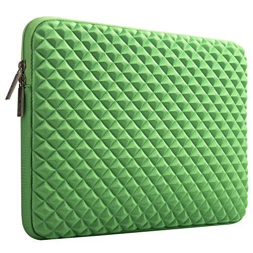 MOSISO Universal wasserresistente and stoßfest Lycra Laptop Schutzhülle mit Rautenmuster / Diamant-Muster Schaumpolsterung für 12,9 Zoll iPad Pro, 13-13,3 Zoll MacBook Pro, MacBook Air, Laptops, Tablets, Notebooks Chromebook, Greenery - 2