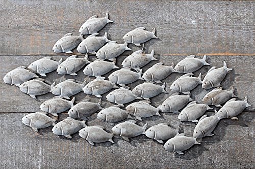 Wand-Objekt Wanddeko Wandbild Fischschwarm L97cm 7644100