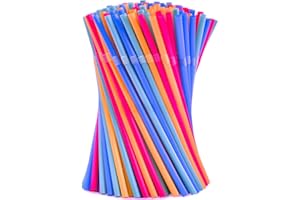 ZHUOAI Strohhalme,Party-Trinkhalme,100 Stück,für Party,Geburtstag,Hochzeit 100Stück Wiederverwendbare Strohhalme,Plastik Strohhalme,Trinkhalme Plastik Trinkhalme für Smoothies,Saft,Cocktail(100)