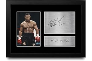 HWC Trading Mike Tyson A4 Framed Signed Printed Autographs Picture Print Photo Display Gift For Boxing Fans