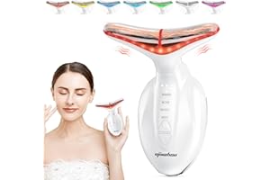 UJINZHOU Massaggiatore Viso Lifting Antirughe Elettrico: Dispositivo di Bellezza con 4 Modi 7 Colori LED - Face Massager a 45°C con Microcorrente per Rughe - Massaggio Viso EMS Gua Sha Rassodante Viso e Collo