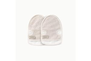 ‎WASCHIES Waschies doppelseitige Waschhandschuhe – 2er-Set Beige/Weiß – sanftes Peeling & porentiefe Ganzkörperreinigung – waschbar, wiederverwendbar & nachhaltig – für alle Hauttypen und Links/Rechtshänder