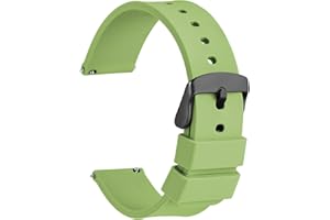 WOCCI Silicona Correa Reloj con Hebilla Negra de Acero Inoxidable, Liberación Rápida para Hombre Mujer, 14mm 16mm 18mm 19mm 20mm 21mm 22mm 24mm