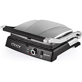 Conti CG-320 Bestost Tost Makinesi, 2000W G&uuml;&ccedil;, &Ccedil;ıkarılabilir D&ouml;k&uuml;m Plaka, 6 Dilim Kapasite, 180&deg; A&ccedil;ılabilir Izgara, Ayarlanab
