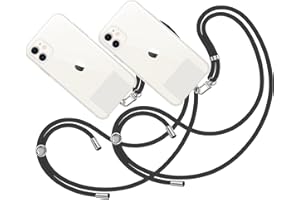 MARARDI Pack 2 Cordón Correa para Móvil Colgante Cinta con Parche - Cadena Teléfono Universal Colgador para Cuello - Cuerda Funda Colgar Lanyard con Enganche Accesorios Llavero