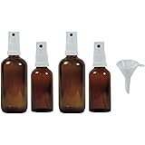Viva Haushaltswaren #45060#- 4 x Apotheker-Sprühflasche im Set (2x50 ml & 2x100 ml) aus Braunglas, kleine Glasflaschen mit Ze