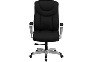 Flash Furniture HERCULES Series 400 lb. Capacity Big & Tall Black Fabric Executive Swivel Office Chair with Height & Width Adjustable Arms