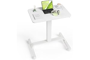 WALKINGDESK höjdjusterbart skrivbord med 4 hjul, 60 x 40 cm | Mobilt skrivbord för bärbar dator, höjdjusterbar, däckbord för