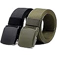 EDIFIER Unisex Nylon & Canvas Waist Belt (BLT063_05_Black & Green)