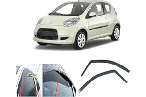 AC WOW 2x Wind Deflectors Compatible with TOYOTA AYGO CITROEN C1 PEUGEOT 107 MK1 3-Door 2005 2006 2007 2008 2009 2010 2011 2012 2013 2014 Acrylic Glass Visors Rain Snow Sun Guards