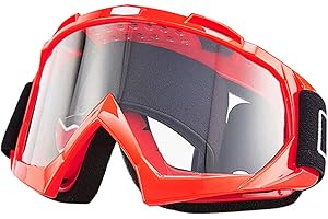 Mdurian Lunettes de Moto Motocross Lunettes de Ski de Course Protection Tout-Terrain pour VTT Scooter de Lunettes de Soleil Anti-poussière Lunettes Len Transparent