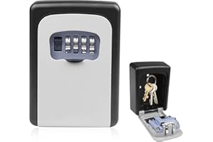 Ceisazira caja de seguridad para llaves con código de 4 dígitos, impermeable y resistente a la corrosión pared cajetin llave combinación para hogar, garaje, escuela, oficina, gimnasio (gris)