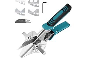 O'SHINE O’Shine Ratchet Miter Shears Expert for Angular Cutting Molding Crafting Wood, Quarter Round Cutting Tool, 45-135 Degree Multi Angle PVC Mitre Shear Trim Cutter Hand Tool, w/Extra Four Anvils & Blade