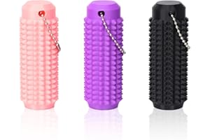 EOAMGO Spiky Grippie Stim Keychain, Calming Fidget Keychain for Anxiety Relief, Portable Mini Roller Massage Keychain for Adult