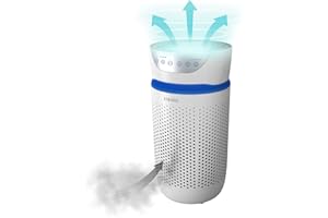 HoMedics Purificateur d’Air Filtres HEPA et Charbon Compact, Assainisseur d'air Portable pour purifier l'air de la maison, des odeurs et des bactéries Mode Nuit silencieux, Option Aromathérapie