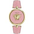 Versace Collection Luxury Womens Watch Timepiece with a Pink Strap Featuring a Gold Case and Pink Dial, Gold, OS, Versace | Palazzo Empire, Gold, OS, Versace | Palazzo Empire