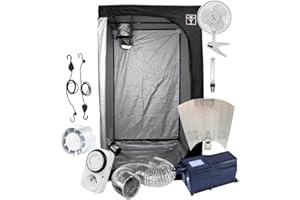 HYDROPLANETE Kit Tenda coltivazione indoor 80x80 / 100x100 / 120x120cm con lampada HPS 250W / 400W / 600W Classe 2 + Ventilazione | Growbox di coltivazione idroponica "Pronto per l'uso" (80x80x160cm - 250W)