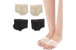 FENQURO 2 par balskydd, halkfria dansstrumpor, baletfotkuddar, tåskydd, halvsula, tassskydd, dansskor för kvinnor, balett, magdans, yoga, pilates latindans