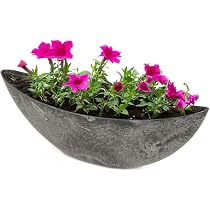 Extra Großer Übertopf Oval – Geriffeltes Design, Schwarz, 49x34x43 Cm, Für Drinnen & Draußen