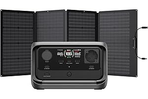 EF ECOFLOW EcoFlow Centrale électrique portable RIVER 3 Plus avec panneau solaire 160W, batterie LFP 286Wh, sortie 1200W, autonomie 16 heures pour appareils <100W, générateur solaire pour extérieur, camping, RV