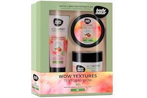BODY NATUR BODYNATUR - Pack Experiencial Plan Detox + Nutrición Corporal - Vegan Wow Textures - Exfoliante Corporal 200 ML + Manteca Corporal 200 ML + Sorbete Corporal - Pieles Secas - 200 ML