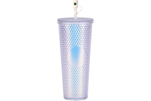 GZHAITUOSI 680ml Gobelet Plastique Réutilisable avec Paille et Couvercle,Plastic Tumbler Cups,Mug de Voyage Tasse Tasse en plastique à double paroi tasse à eau en paille Tasse pour Café et Boisson Froide