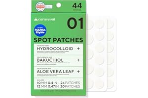 caraseoul Parches Granos, Pimple Patches en Hidrocoloide para Acne e Imperfecciones, con Bakuchiol y Aloe Vera, Skincare Coreano – Testado Dermatológicamente, 2 Tamaños (10, 12mm) [44 Unidades]