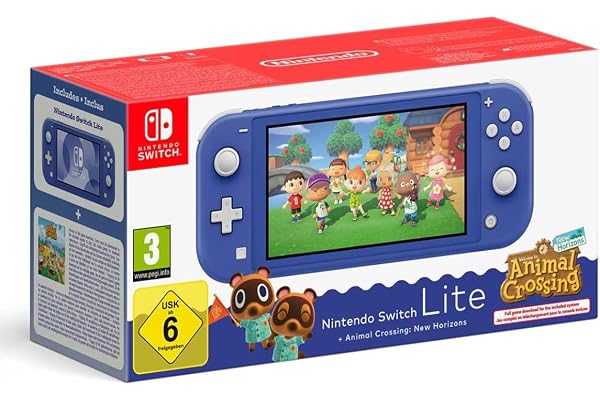Nintendo Switch Lite Blue + Animal Crossing New Horizons
