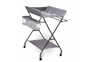 Baby Changing Unit Table Folding Nursery Changing Station Bath Mat med förvaring med badkar, med hjul, med låda, med matta, m