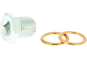 XLTECH 300076 Bouchon de vidange M16 x 150 N°76 + 2 Joints métalloplastiques diamètre 16mm pour Carter d'huile