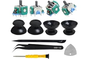 KSYWYDU Joystick PS5 Thumbstick Remplacement Accessoires avec Outils Réparation, PS5 Analogique 3D Module avec 4 Modules 3D Remplacement Capuchons, Tournevis, Outils d’Ouverture, Anti-Dérive