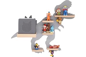 ‎BOARTI BOARTI das Original Dinosaurier Kinder Regal T-Rex Dino small in Grau - geeignet für die Toniebox und ca. 25 Tonies - zum Spielen und Sammeln