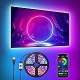 Romwish Strisce LED USB, 3M retroilluminazione LED TV con controllo da APP striscia LED RGB per TV da 40 pollici-50 pollici, 