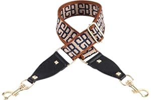 SANTIMON Sangle de Remplacement Anse de Sac Bandouliere Reglable Toile Femmes Lanière Épaule Chaîne pour Sac à Main Pochette avec Métal Boucles (Marron)