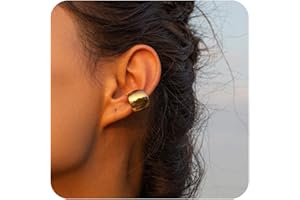 LAURITAMI Ear Cuff Or Argent,Faux Piercing Oreille Acier Inoxydable,Boucles d’oreilles Manchette Helix Cartilage Non Piercing Bijoux pour hommes Femmes