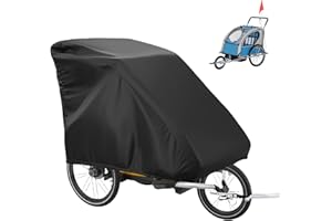 AOZBZ Fahrradanhänger-Abdeckung, wasserdichte Fahrradanhänger-Aufbewahrungsabdeckung aus 420D Oxford-Material, Fahrradanhänger-Abdeckung für Kinder/Haustiere, UV-beständig, winddicht, staubdicht