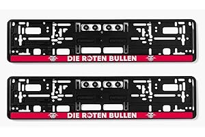 RASENBALLSPORT LEIPZIG RB Leipzig Kennzeichenrahmen 2er Set - Die roten Bullen - Nummernschildträger RBL Kennzeichenhalter - Plus Lesezeichen Wir lieben Fußball