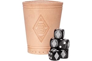 Teepe Verlag Borussia Mönchengladbach Würfelbecher mit 6 Würfel - Fußball - Fanartikel - Knobelbecher - Bundesliga - LIGA -