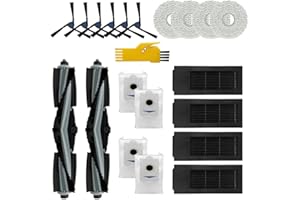 Laimaiou Kit de Accesorios de Repuesto para ECOVACS DEEBOT X2 OMNI Robot Aspirador 20 Paquetes 2 Cepillos de Rodillo, 4 Filtros, 6 Cepillos Laterales, 4 Paños de Mopa, 4 Bolsas de Polvo