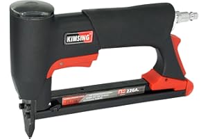 KIMSING 71/16 Pneumatic 71 Type Stapler, Upholstery Air Stapler, 22 Gauge, Easy Air Connector Fitting Design, 9mm Crown, 6-16mm Length Staples, Air Staple Gun for Stapling Frabic, Recovering Seat