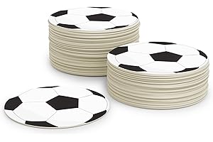 ‎FLYERALARM Untersetzer für Gläser mit Fußball I Runde Bierdeckel (50 Stück) aus Pappe (⌀10cm) I EM Tischdeko