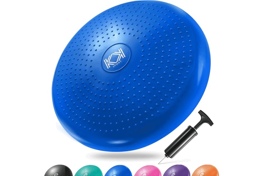 KK Balance Wobble Cushion for Men and Women, Inflatable Anti-Slip Stability Board for Physio, Posture & Fitness, Wobble Cushion (34cm) Balance Board & Fidget Cushion