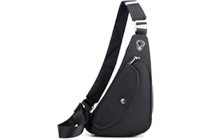 VARLIVOO Zaino Monospalla da Uomo Sling Bag Borse a Spalla Borsa a Tracolla Viaggio Escursionismo Ciclismo Impermeabile Poliestere Nero A