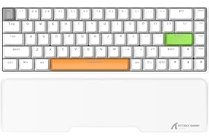 Attack Shark Podparcie Nadgarstka Akrylowe 68 Klawiszy, Ergonomiczne Podparcie Dłoni do Klawiatury CNC, Antypoślizgowa Podstawa, Przenośne Matowe Podparcie Dłoni, Akcesoria Biurkowe do Gier/Typowania