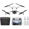 DJI Mini 3 Fly More Combo (DJI RC) – Lightweight 3x Mechanical Gimbal Mini Camera Drone with 4K HDR Video, 3 batteries for 114-min Flight Time, Vertical Shooting, 32800ft (10km) Video Transmission