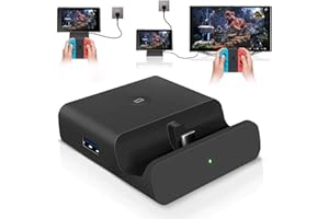 VABOO Switch Dock, Base de Carga para Nintendo Switch & Switch Lite Portátil TV Dock con Soporte de Carga USB-C PD, USB 3.0 y Puerto HDMI, Soporta Samsung Dex Mode/Huawei PC Mode